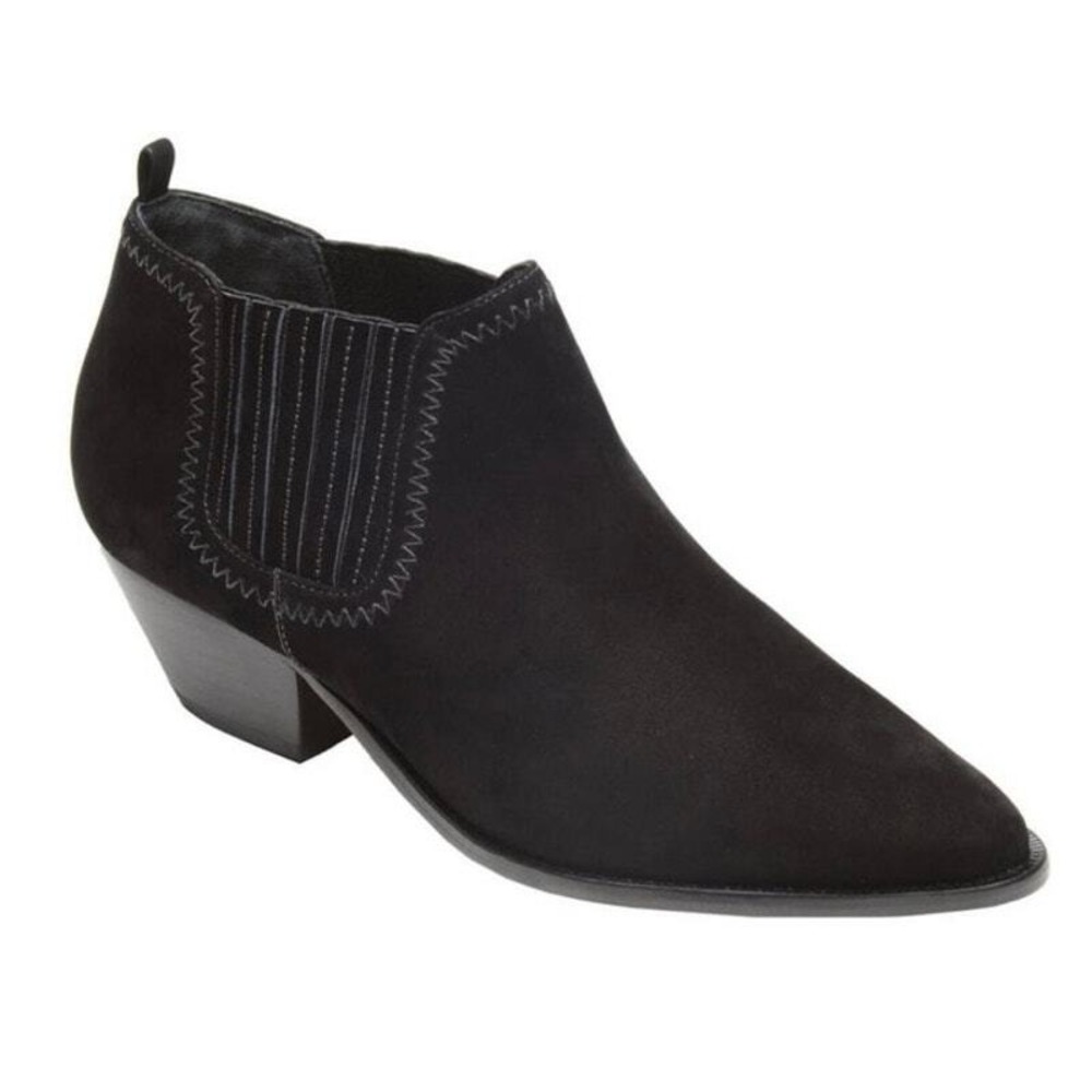 NWOT Schutz Jacqueline Black Suede Pull On‎ Bootie - 7.5